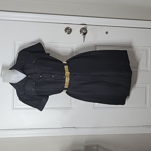 M&S Super Light LBD Silk Shirt Dress Size UK16/US12/L